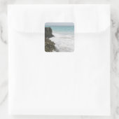 Sticker Carré Océan bleu turquoise avec des vagues de mousse (Sac)