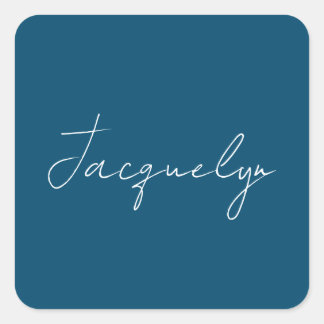 Sticker Carré Ocean Blue Plain élégant moderne minimaliste Nom