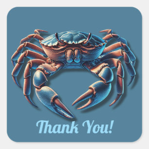 Sticker Carré Océan King Crab Merci