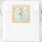 Sticker Carré Ocean Orange Seahorse (Sac)