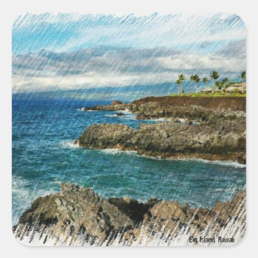 Sticker Carré Océan Pacifique (Devant)