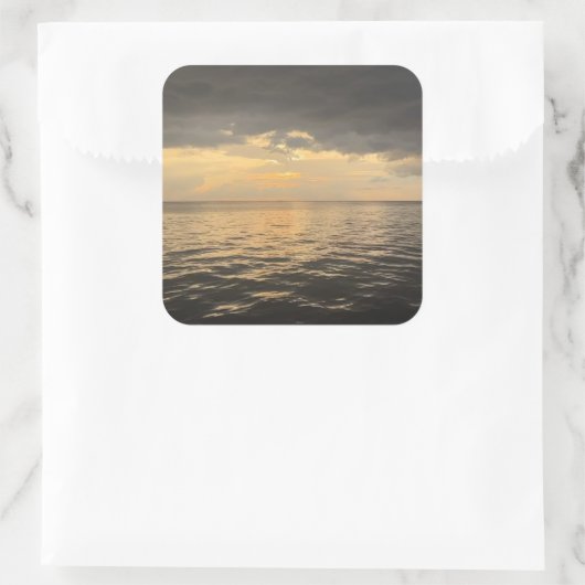 Sticker Carré Ocean Sunset Reflection Photography-Beautiful Sea (Sac)