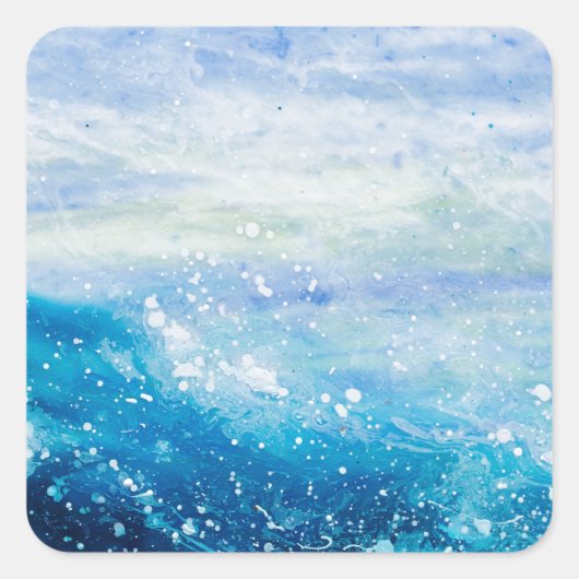 Sticker Carré Ocean wave painting, sea foam (Devant)