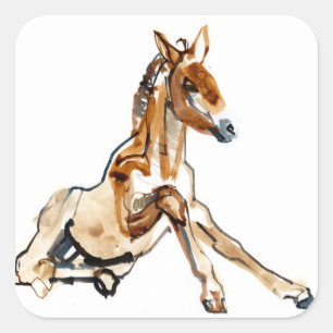 Sticker Carré Ochre Foal