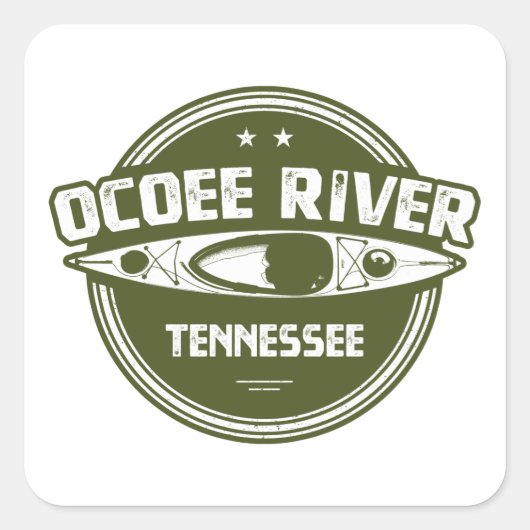 Sticker Carré Ocoee River, Tennessee (Devant)