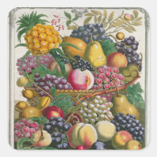 Sticker Carré Octobre, à partir de "Douze mois de fruits"