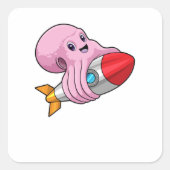 Sticker Carré Octopus avec Rocket (Devant)