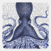 Sticker Carré Octopus bleu (Devant)