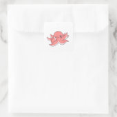 Sticker Carré Octopus Dabbing japonais Kawaii mignonne drôle (Sac)