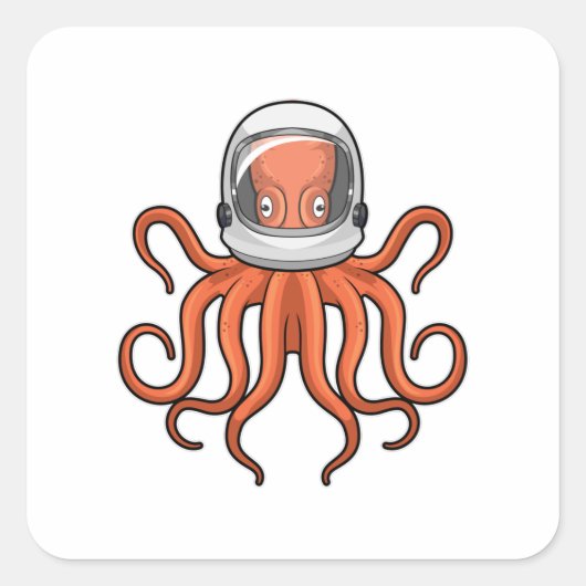 Sticker Carré Octopus en astronaute (Devant)