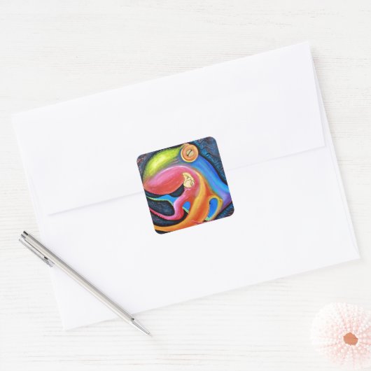 Sticker Carré Octopus géant (Enveloppe)