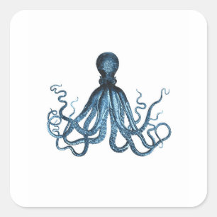 Sticker Carré Octopus kraken nautique plage de mer