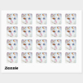 Sticker Carré Odd-Eyed White Persian Cat (Feuille)