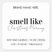 Sticker Carré Odeur Comme Noël Matin Drôle Chandelle De Vacances (Devant)