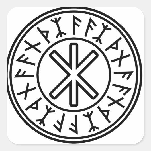 Sticker Carré Odin's Protection No.2 (noir) (Devant)