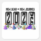 Sticker Carré Odomètre de nouvelle année 2026 (Devant)