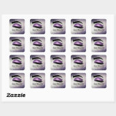 Sticker Carré Oeil de cils violets (Feuille)