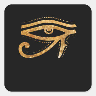 Sticker Carré Oeil D'Or De RA Egyptian Hiéroglyph