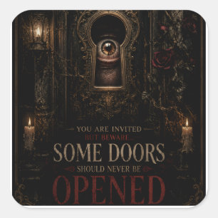 Sticker Carré Œil Gothique de Trou de Serrure Ensorcelé Hallowee