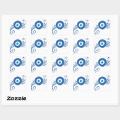 Sticker Carré oeil mal bleu arrondi (Feuille)