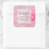 Sticker Carré Oeillets Jolies Roses Merci Photo Élégant (Sac)