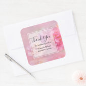 Sticker Carré Oeillets Jolies Roses Merci Photo Élégant (Enveloppe)