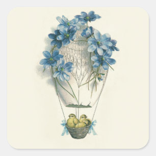 Sticker Carré Oeuf à bulle à air chaud de Pâques