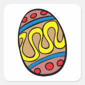 Sticker Carré Oeuf de Pâques décoré (Devant)