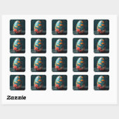 Sticker Carré Œuf de Pâques Océan (Feuille)