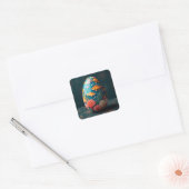Sticker Carré Œuf de Pâques Océan (Enveloppe)