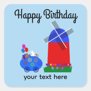 Sticker Carré Oeufs d'équitation Bunny Anniversaire Voiture #4 S
