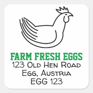 Sticker Carré Oeufs frais de ferme