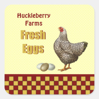 Sticker Carré Oeufs frais de ferme