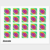 Sticker Carré Oeuvre Abstraite (Feuille)