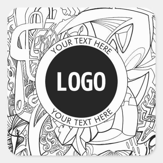 Sticker Carré Oeuvre d'origine moderne et logo (Devant)