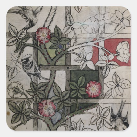 Sticker Carré OEuvre originale pour la conception de papier pein (Devant)