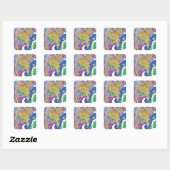 Sticker Carré Oeuvre Whimsical (Feuille)