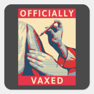 Sticker Carré Officiellement Vaxed