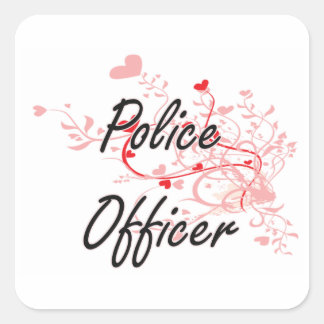 Sticker Carré Officier de police Conception de travail artistiqu