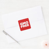 STICKER CARRÉ OGM LIBRE (ROUGE) (Enveloppe)