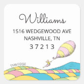 Sticker Carré Oh, Bébé, les Endroits où tu iras ! Adresse (Devant)