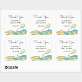 Sticker Carré Oh, Bébé, les Endroits où tu iras ! Merci douche (Feuille)