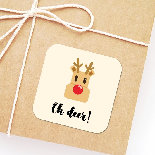 Sticker Carré Oh Deer Christmas