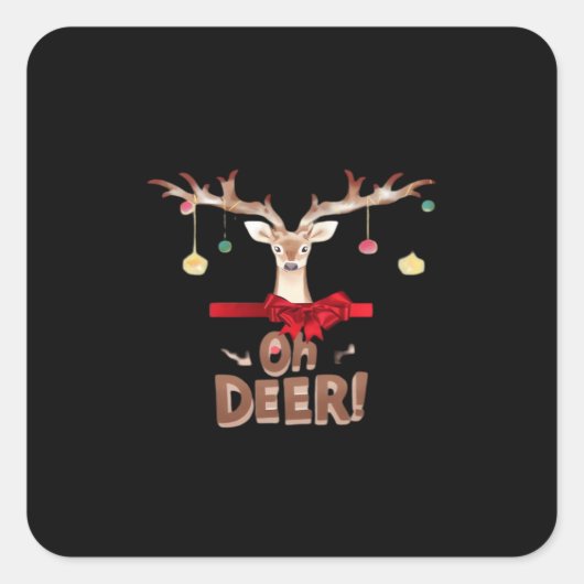 Sticker Carré Oh Deer Classic Vibe  (Devant)