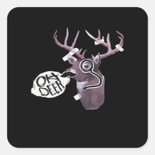 Sticker Carré Oh Deer Creative Signature Design (Devant)