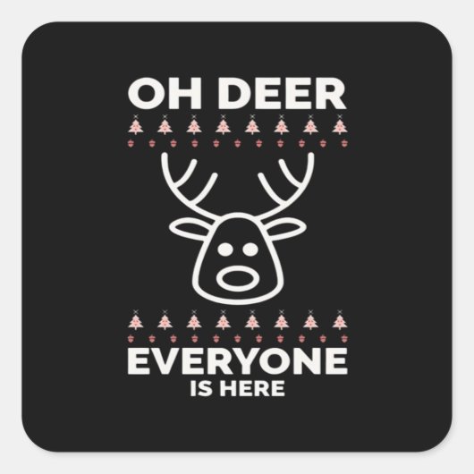 Sticker Carré Oh Deer Everyone Is Here Modern Style  (Devant)