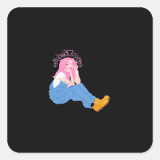 Sticker Carré Oh Deer Graphic Artistic Design