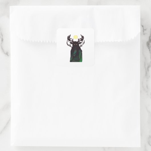 Sticker Carré Oh Deer Minimal Design  (Sac)