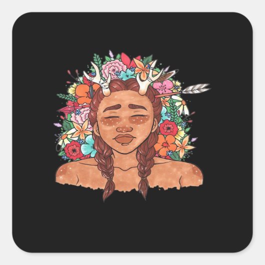 Sticker Carré Oh Deer Modern Aesthetic  (Devant)