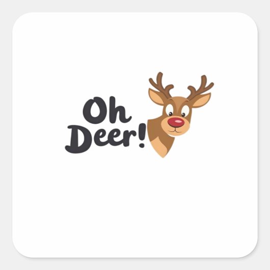 Sticker Carré Oh Deer Modern Aesthetic Style  (Devant)